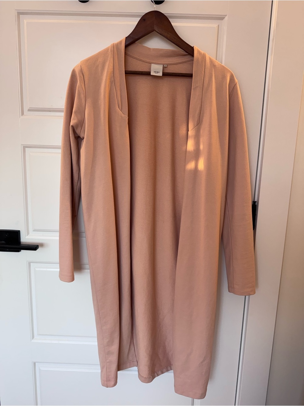 ICHI Turner CA Long Open Front Cardigan – Blush Pink – XS